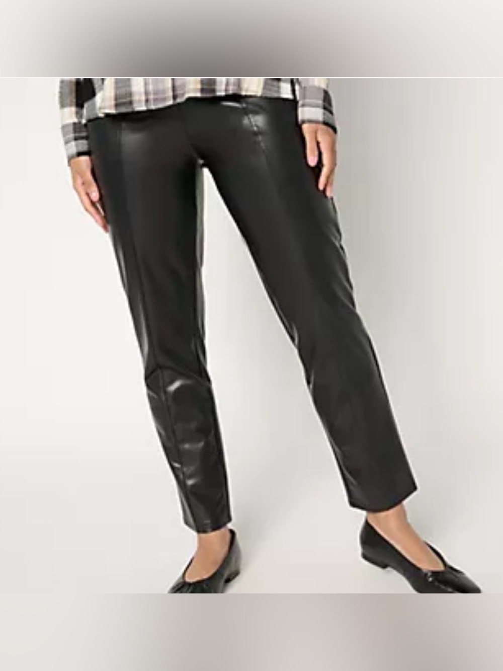 D&Co Signature Regular Faux Leather Pull On Pant Black 3X NWT IN PACKAGE